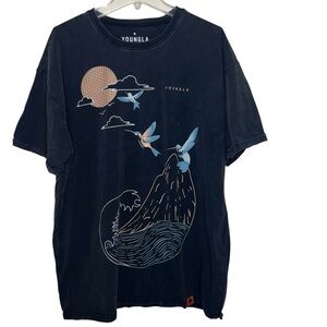 Youngla T-Shirt Men’s The Flock Heaven On Earth Tee Hummingbird Sun Nature XL